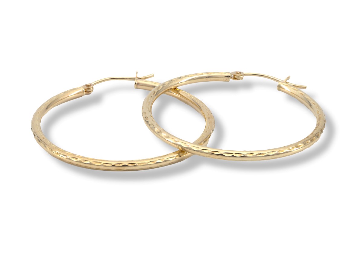Tues Dec 7 – 10K Yellow Gold Hoop Earrings – $79