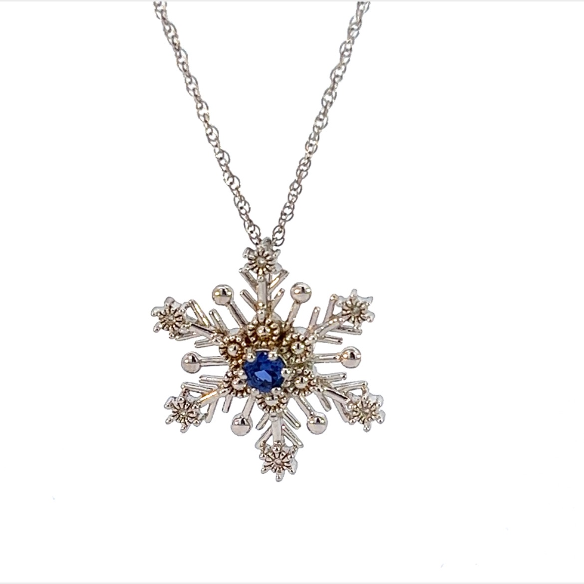 Thurs Dec 15 – Sterling Silver and Diamond Snowflake Pendant w/chain – $99