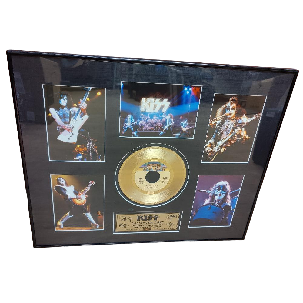 Tues Jan 24 -KISS OFFICIAL “CALLING DR LOVE” 24K FRAMED GOLD RECORD W/COA
