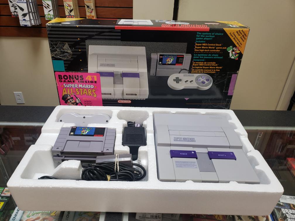 Thursday August 10th –  NINTENDO SUPER NES SYSTEM SNS-001 IN BOX W/GAMES – $299.95