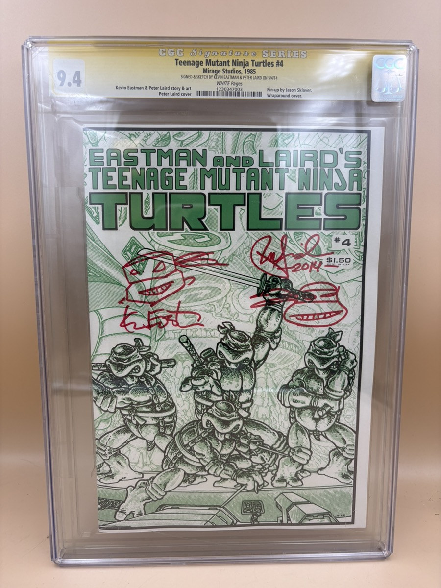 Tuesday Oct 27 – CGC 9.4 TMNT #4 Signed Sketch by Eastman & Laird 5/4/14 Mirage Studios, 1985 – $1,999