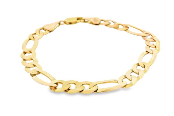 8" Gold Figaro Bracelet: 10.03G 10K-Y/G, 7.9mm Width